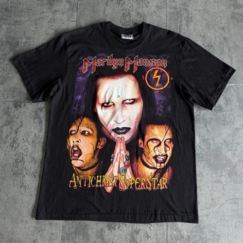 Marilyn Manson Vintage Single Stitch 90s AOP Graphic Tee 1990s vintage concert t-shirt, vintage, single stitch, B+ condition
