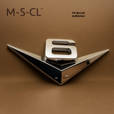 3D V6  Metall Aufkleber Auto Chrome Tuning Motorsport Schriftzug Logo Silber