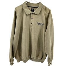 Ahead Authentics Polo Sweatshirt Homestead Golf Resort 100% Cotton Khaki Tan XL