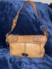 Fossil Maddox ZB5300 Purse Shoulder Bag Brown Leather Keyhole Front Vintage Y2K