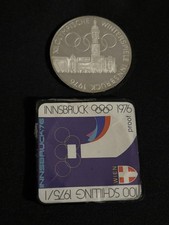 1976 Austria XII WINTER Olympics Innsbruck Proof Silver 100 Schilling Coin RARE