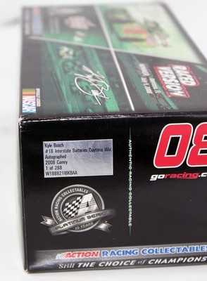 AUTOGRAPHED KYLE BUSCH 2008 INTERSTATE BATTERIES DAYTONA RACED 1