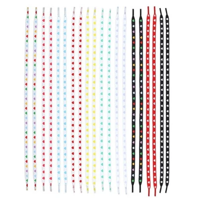 10 Paar Flache Bunte Herzmuster Schuhbänder Für Sneakers Casual Canvas Schuhe - Bild 1 von 4