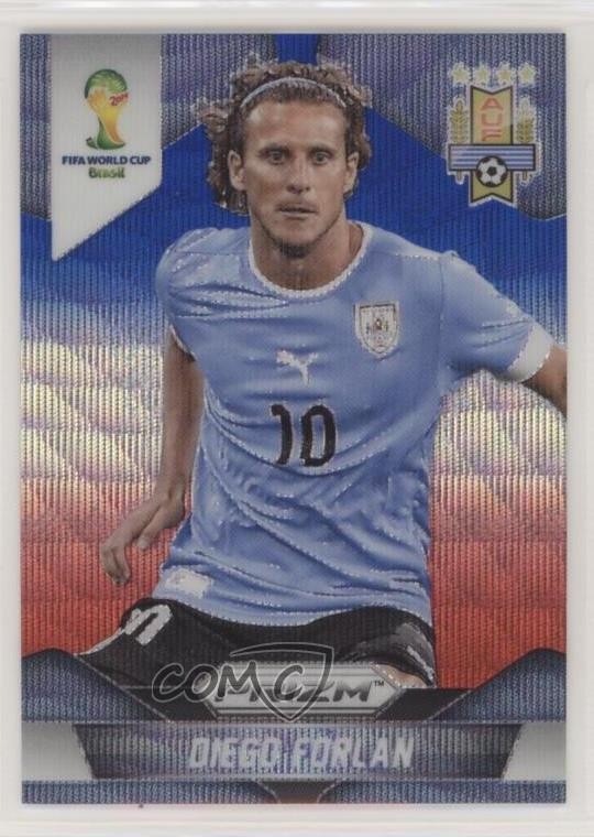 2014 Panini Prizm World Cup Blue & Red Wave Prizm Diego Forlan #192 q7b