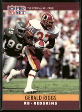 1990 Pro Set Gerald Riggs #329 Washington Redskins