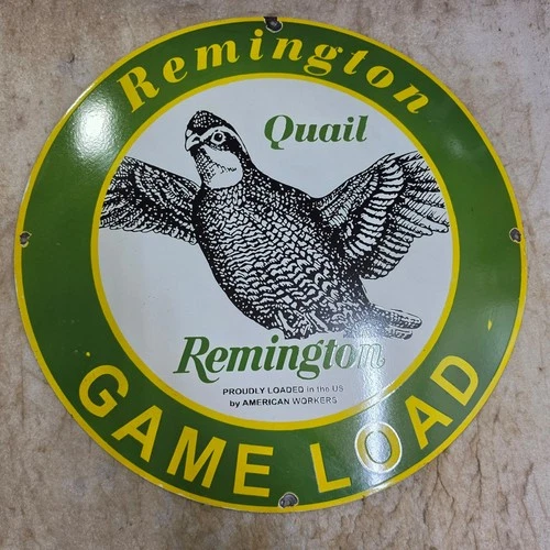 REMINGTON QUAIL 29 X 29 INCHES PORCELAIN ENAMEL SIGN