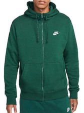 Nike Men's Hooded Sweatshirt Sportswear Club Fleece Green Size M NWT 89