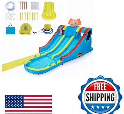 Inflatable Water Park for Kids Inflatable Bounce House with Dual Slides, Splash