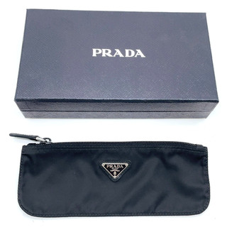 Auth PRADA Black Tessuto Nylon Pen Case /Pencil Case 42 W/Box i120032