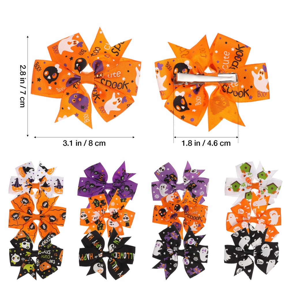 3 PCS Holiday Accessories Girl Hair Bow Bowknot Ribbon Barrettes image 6