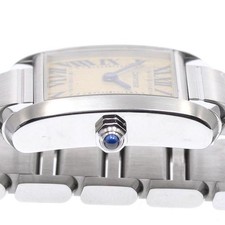 CARTIER TANK FRANCAISE SM W51008Q3 20mm SS Beige Dial Quartz #C425 5
