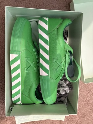Off-White Low Vulcanized Full Leather Sneakers Green Men s US 12 EU 45 Box