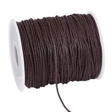 1mm Waxed Cord,100 Yards Waxed Cotton Cord Dark Brown Waxed Thread Beading St...