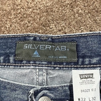 Levi's Silvertab Baggy Fit Jeans Blue Denim 90s Y2K Skater Mens