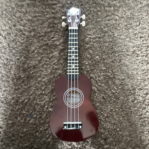 Acoustic 4-String Ukulele Gloss Brown Wood Body/Top Standard Right-Handed