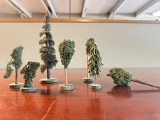 (7) Vintage Trees Battlefield Tableau Landscape Elements for Dimestore Soldiers!