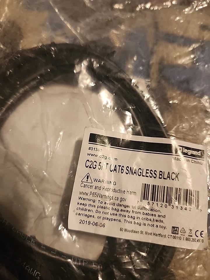 Cables To Gokvm & Networking 31342 5ft Cat 6 Patch Cable Black 550mhz - Image 2 of 3