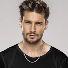 1 pc 925 Silvery Plated 3.5mm Diamond Cut Cuban Link Curb Chain Necklace