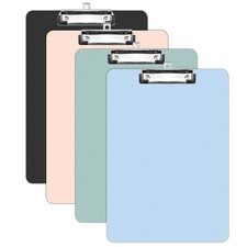 4 Pack Plastic Clipboards Multiple Colors Clip Boards Mixed - Black