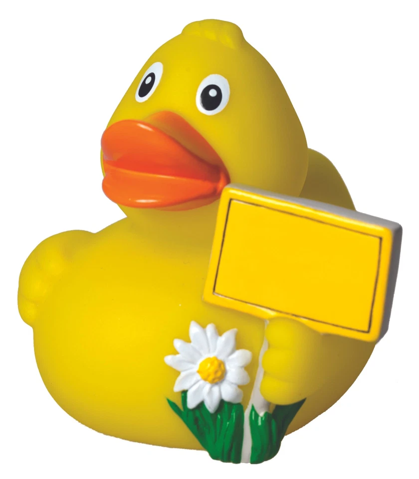 MBW Stadt Ente Hobbyente Quietscheente Badeente ca. 8 cm gross Ortsschild-Ente