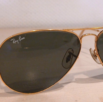 Ray-Ban Bausch & LOMB Sonnenbrille Aviator gold Metallrahmen grüne Gläser