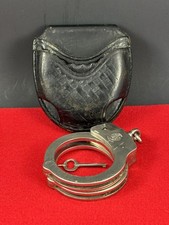 Vintage Smith  Wesson Handcuffs w/ Key Leather Case Police Law Enforcement