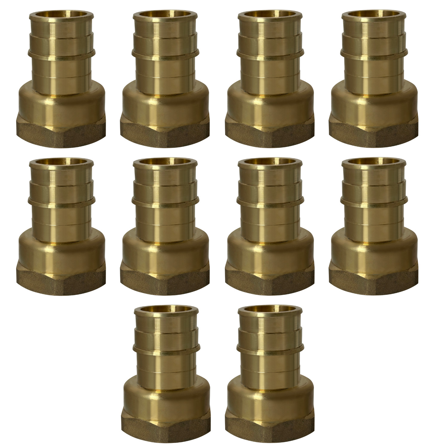 10 Pack XFITTING 1" Pex A X 1" Female NPT Adapter, Lead Free , Pex Expansion