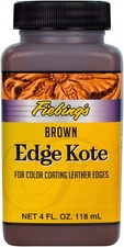 Fiebing's Edge Kote, 4 Oz. - Color Coats Leather Edges - Brown