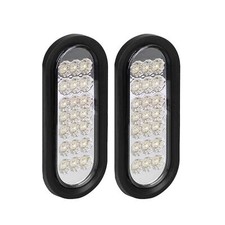 2Pcs 6" Oval Trailer Backup Lights White 21 LED Trailer Reverse Fog Lights fo...