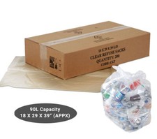 Clear Refuse Sacks Medium or Heavy Duty Bin Bags Rubbish Scrap / Waste Recycling