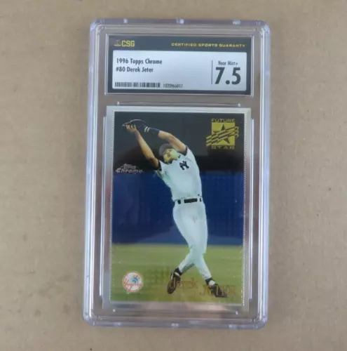 DEREK JETER 1996 Topps Chrome Hall of Fame CSG/CGC 7.5 #80 Yankees