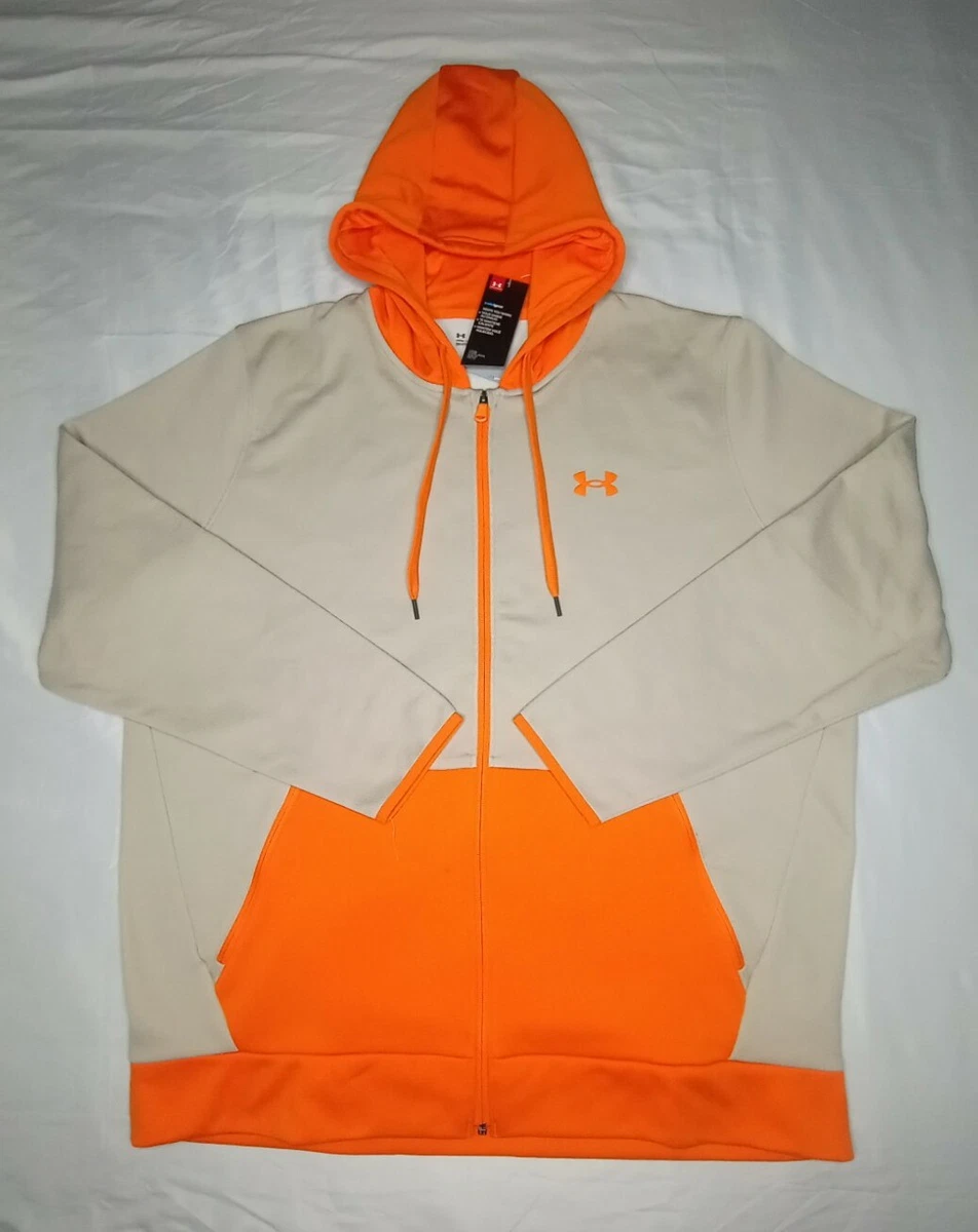UNDER ARMOUR COLDGEAR FULL ZIP HOODIE SWEATER 2XL ORANGE TAN