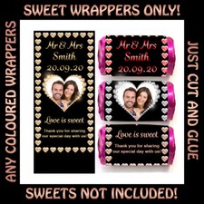 Personalised Photo Mini Love Heart Sweet DIY WRAPPERS - Weddings Favour Gift