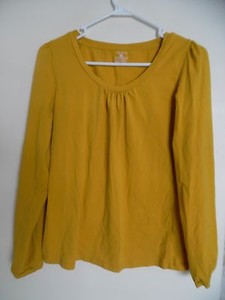 Jones-New-York-Signature-Yellow-long-sleeve-Knit-top-Shirt-Blouse-Sz-M
