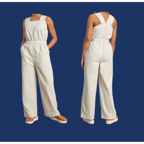 Everlane Damen The Fatigue Schürze Overall gestreift Größe 4