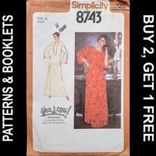 Vintage Simplicity Learn to Sew Caftan Pattern 8743 Size 14 CUT INCOMPLETE