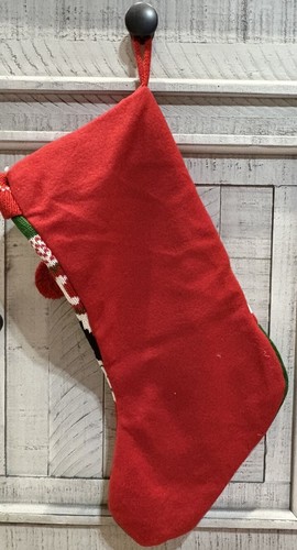 Dog Pet Christmas Stocking Red Green Knit Lined Hanging Stocking 17.5” - Picture 3 of 3