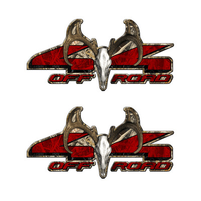 4x4 OFF ROAD Deer Skull Truck Bed Decals Tall Grass Duck Graphic 2 pack a011BU
