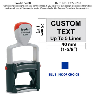Trodat 5200  Rubber Self Inking Stamp with 5 Lines Customization Text