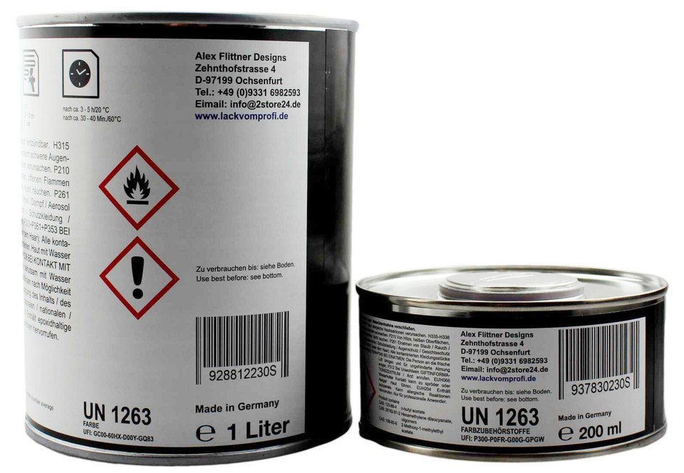 MG PRIME Peinture Voiture Bombe Aérosol Pour Volkswagen VW L97A / 97A / Z4 Diamantsilber Metallic/Diamond Silver Metallic De Base De 400ml