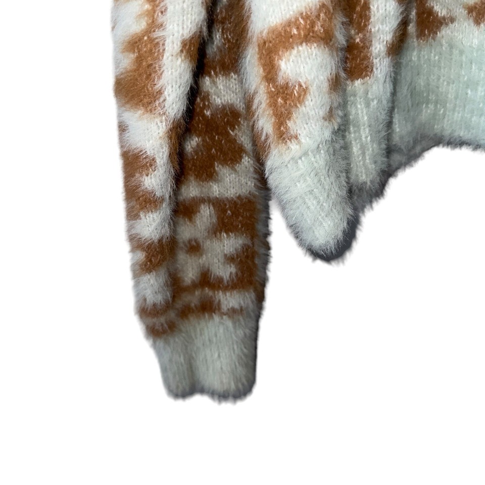 Floral Knit Sweater With Color Blocks For Autumn Oversized Cozy Pullover For Plus Size Women