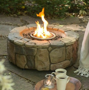 Outdoor Fire Pit Propane Gas Backyard Patio Deck Fireplace Heater