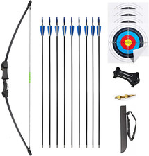 45" Bow and Arrows Set for Teens Recurve Archery Beginner Gift Longbow Kit 9 Arr