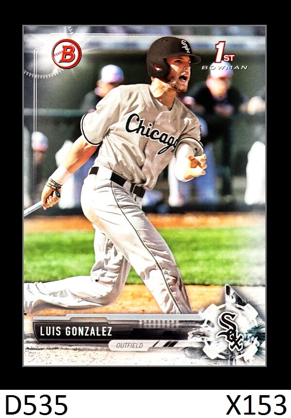 1-2017 BOWMAN DRAFT BASE LUIS GONZALEZ WHITE SOX CARD#BD-86 QTY