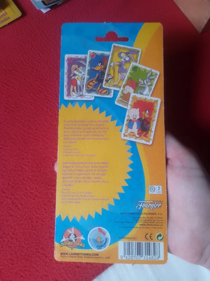 BARAJA DE CARTAS INFANTIL EN BLISTER DE FOURNIER NAIPES LOONEY TUNES BUGS BUNNY. - Imagen 2 de 2