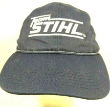 Team STIHL Logo Navy White Embroidered Adjustable Strapback Trucker Hat Cap