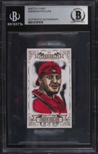 Yadier Molina Original Art Sketch Card St. Louis Cardinals 1/1 BAS