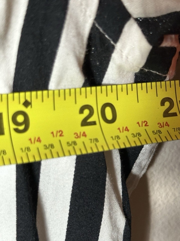 Zara Man Shirt Mens Large Black White Vertical Stripe Slim Fit