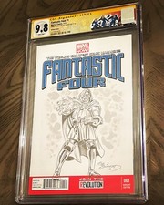 FANTASTIC FOUR 1 VARIANT CGC 9.8 SS JOE SINNOTT FULL COVER DR DOOM SKETCH MINT