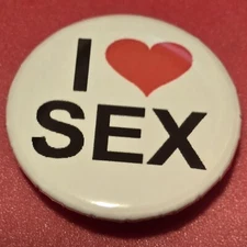 1 Inch I Love Sex Funny Round Pinback Button Pin